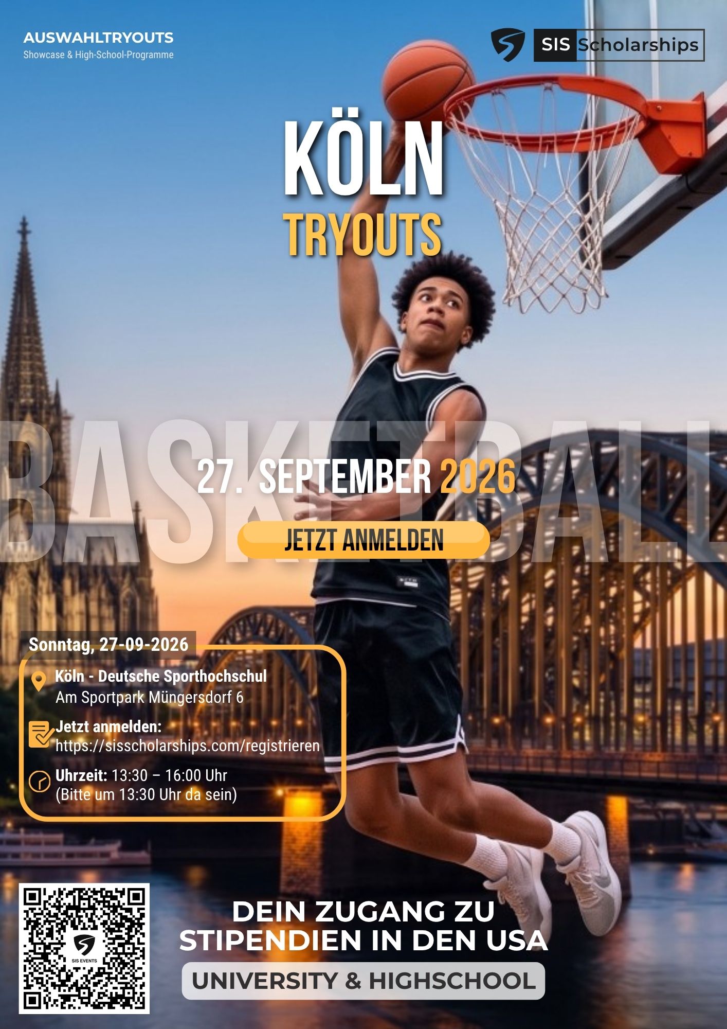 Köln Basketball Tryout SIS – Poster – 27. September 2026 a4