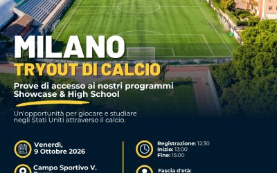 SIS Scholarships organizza a Milano selezioni calcistiche per i programmi Showcase e High School negli Stati Uniti